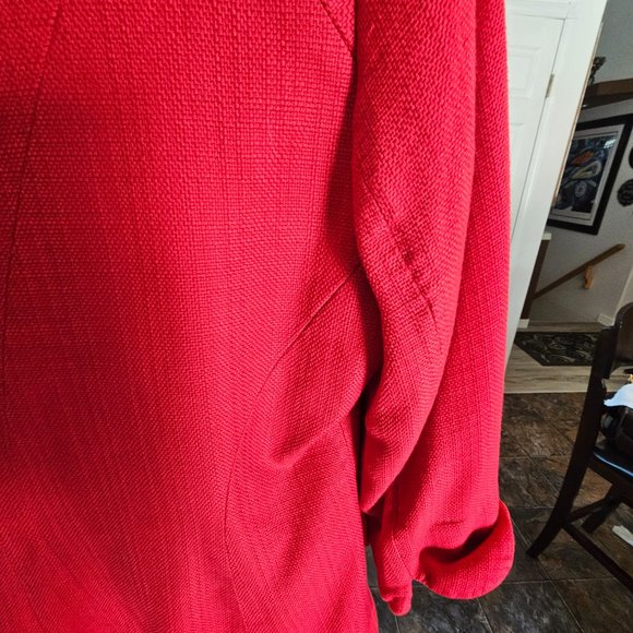 Jones New York Red 2 Button Blazer Size 14 - Picture 6 of 10
